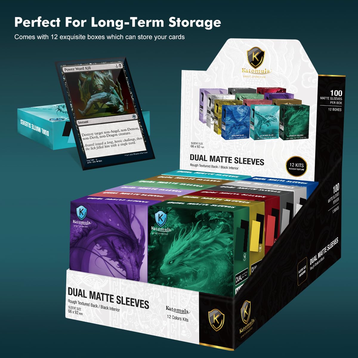 Katomula Glacier Blue Dual Matte Card Sleeves – MTG PKM TCG (66x91mm)