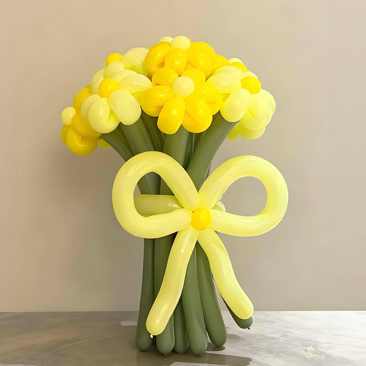 KAWKALSH 260 Yellow Long Balloons – Thickened Skinny Latex for Balloon Art (100pc)
