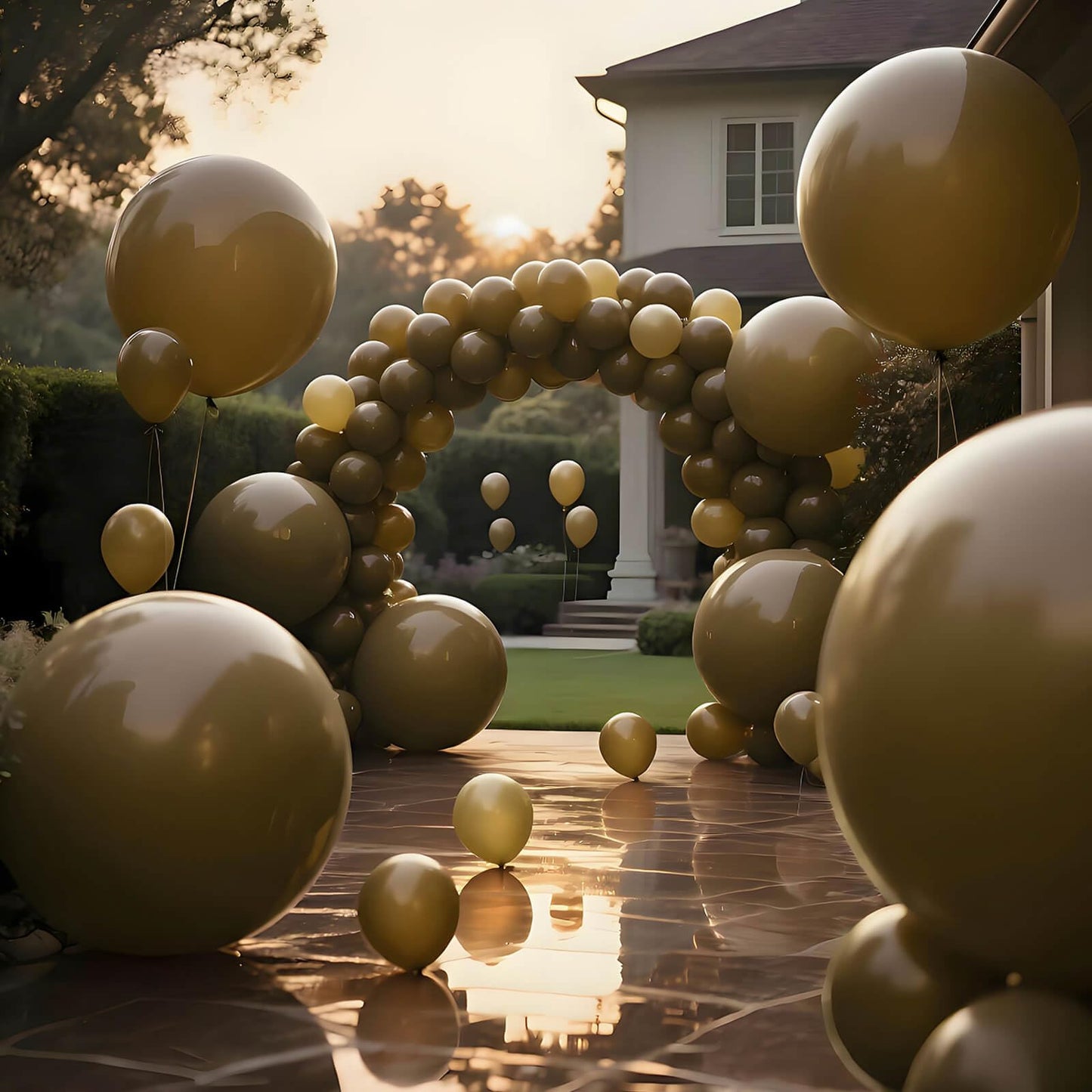 KAWKALSH Brown Balloons – 9-Pack, 36-Inch Matte Latex, Giant Boho Decor for Weddings & Events