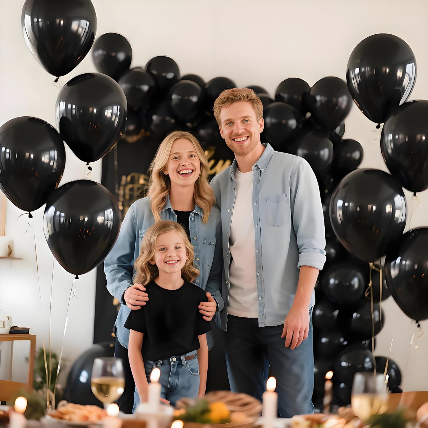 KAWKALSH Black Latex Balloons 110pcs - 12in Thickened, Durable Party Decor