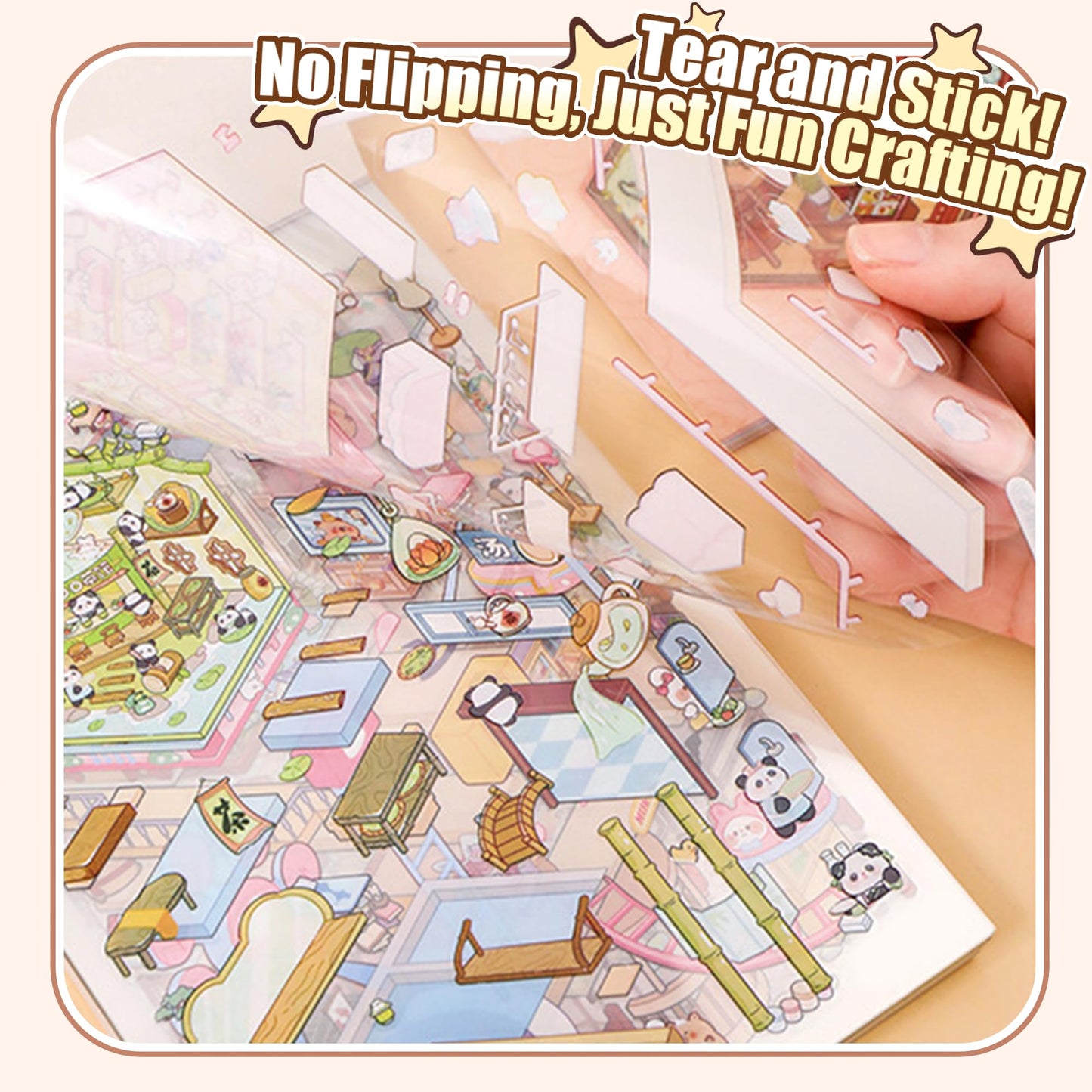 KAYIN 20 Sets 3D Sticker Scene – Miniature House Book for Sticker Therapy