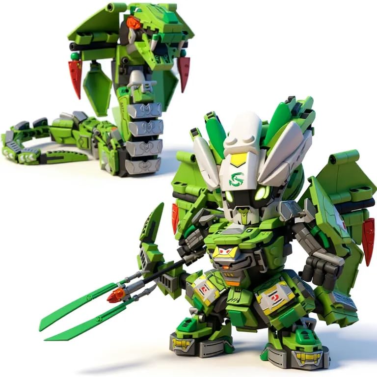kececo Mechanical Snake Building Blocks Set – 487 Pcs Mech Cobra Toy for Kids
