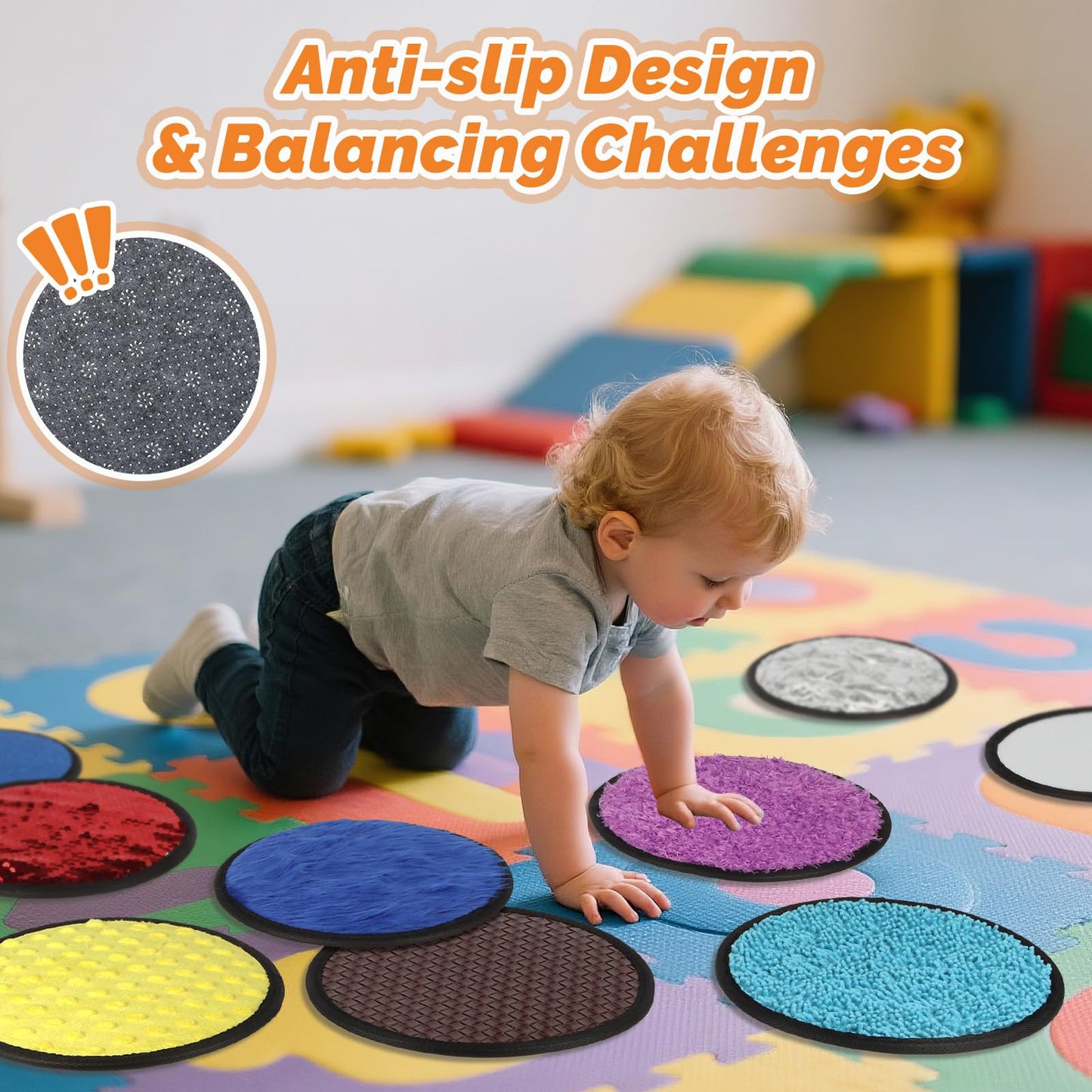 Keculf Upgraded 9 Pcs Sensory Mats with Gift Package – Mixed Textures & Colors for Kids