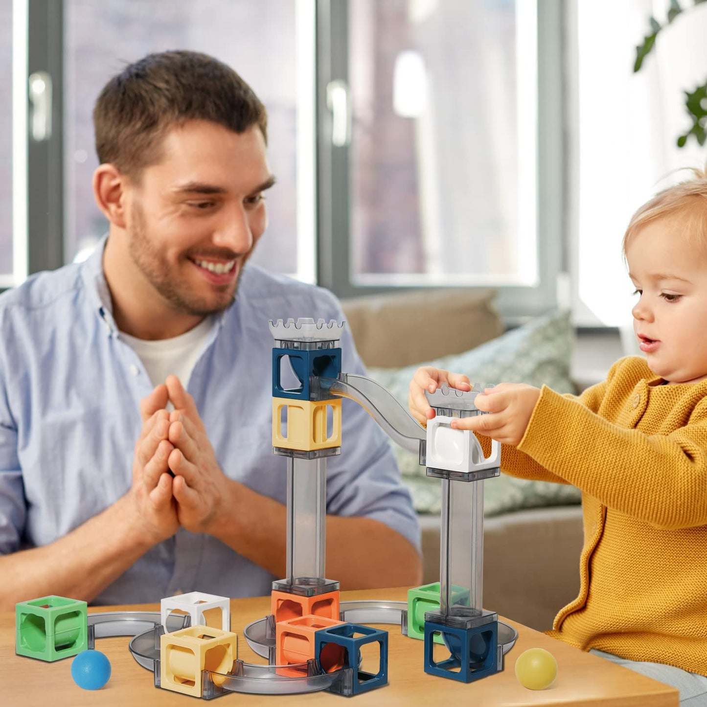 Keefun Marble Run Magnetic Building Toy for Kids 3-8 | 41-Piece STEM Marble Maze