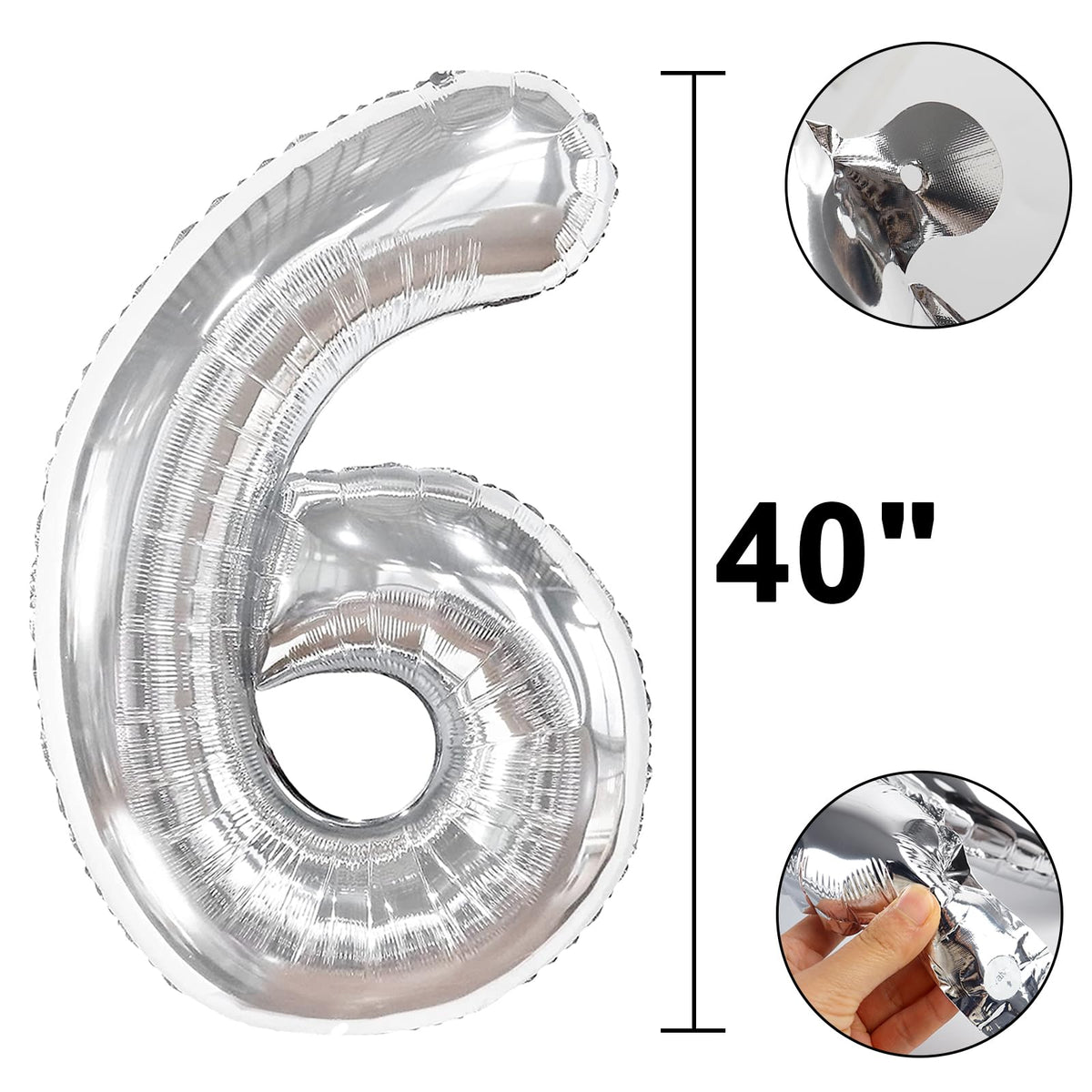 Kelfuoya 40-Inch Silver Number 26 Digital Balloon – Jumbo Mylar Birthday & Anniversary Decor