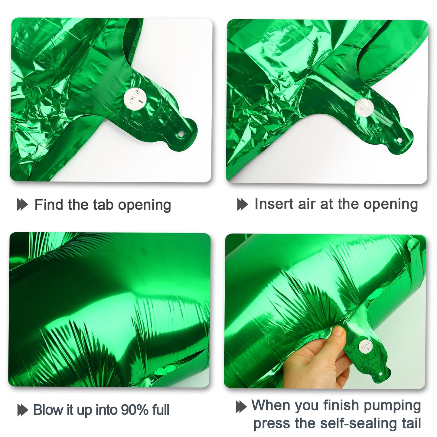 Kelfuoya 40 Inch Green 4-Number Balloon | Giant Foil Mylar Digital Balloon for Birthdays & Anniversaries