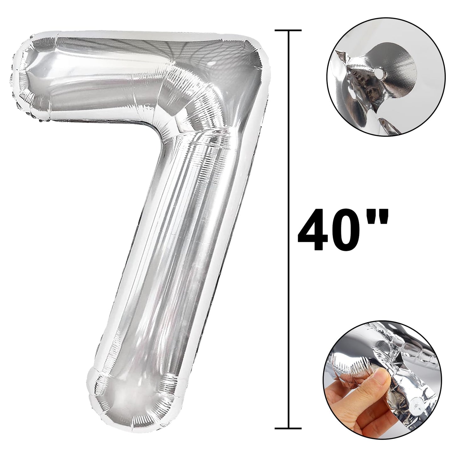 Kelfuoya 40-Inch Silver Number 27 Digital Balloon for Birthday, Anniversary & Wedding Decor