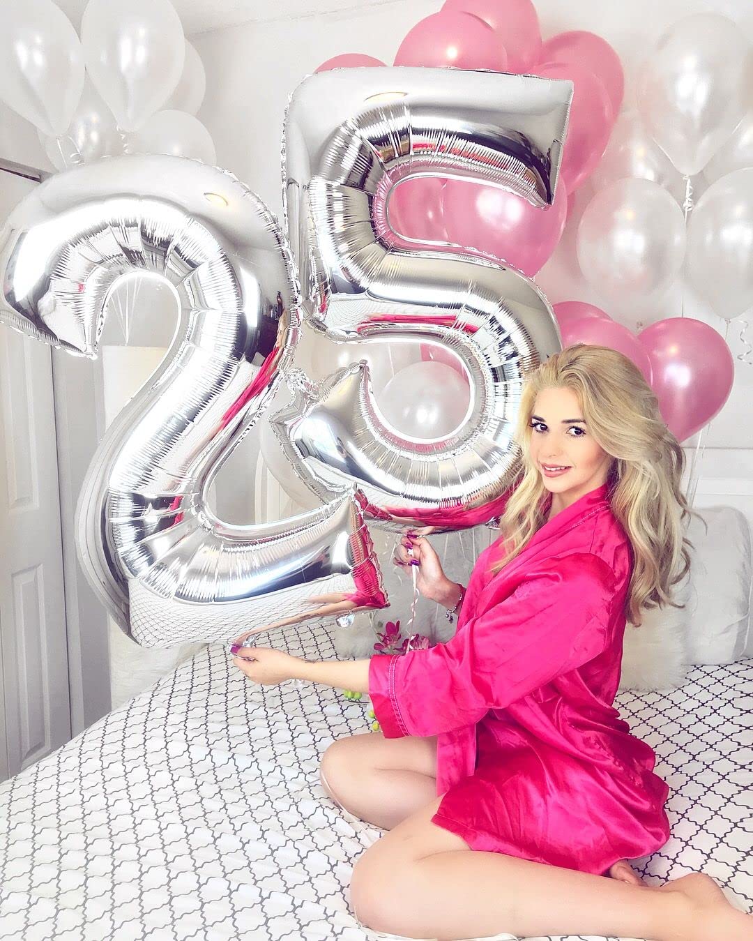 Kelfuoya 40-Inch Silver Number Balloon 3 — Birthday & Anniversary Party Decor