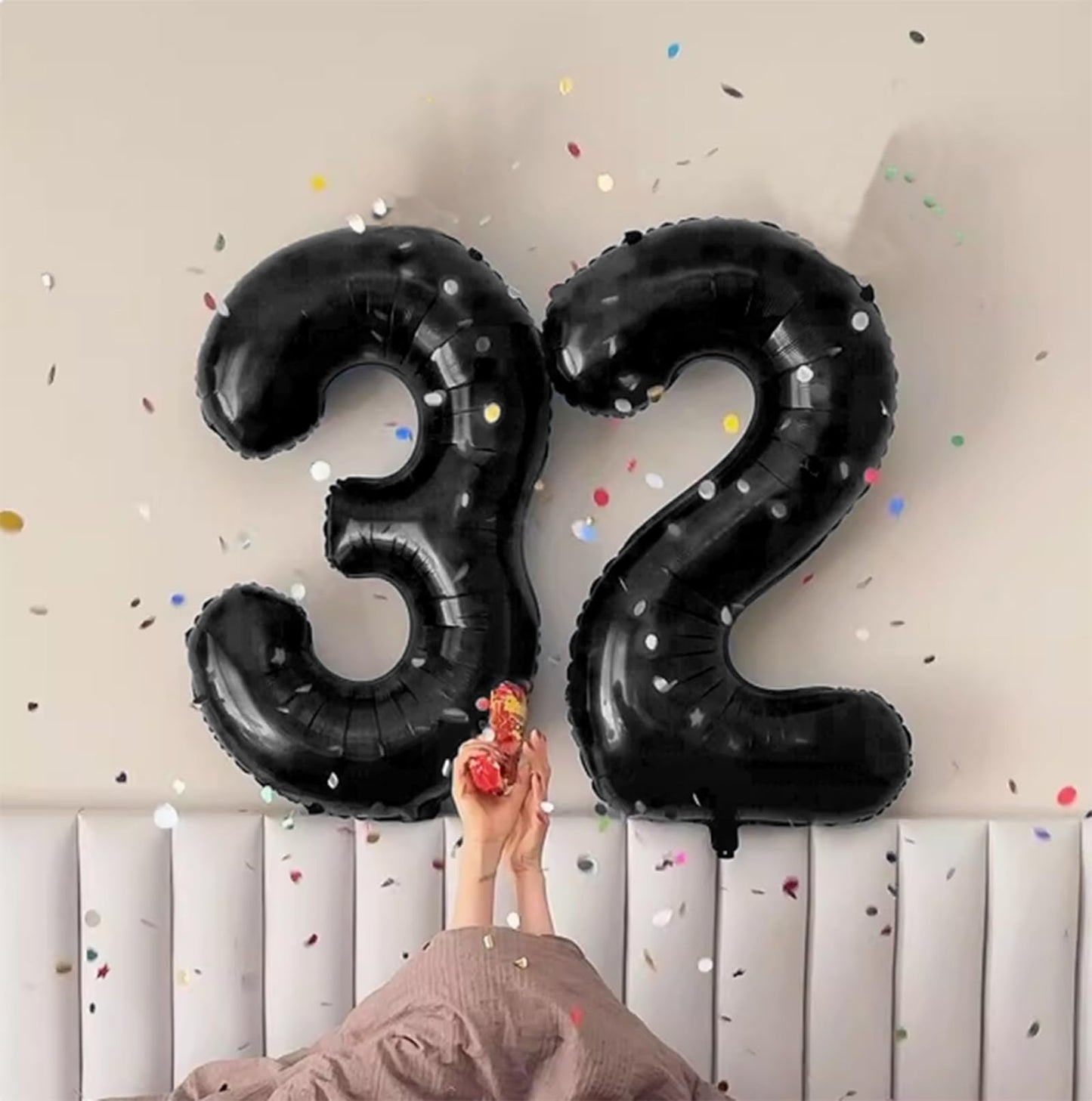 Kelfuoya 40in Black Number 21 Balloon – Jumbo Mylar Numeric Balloon