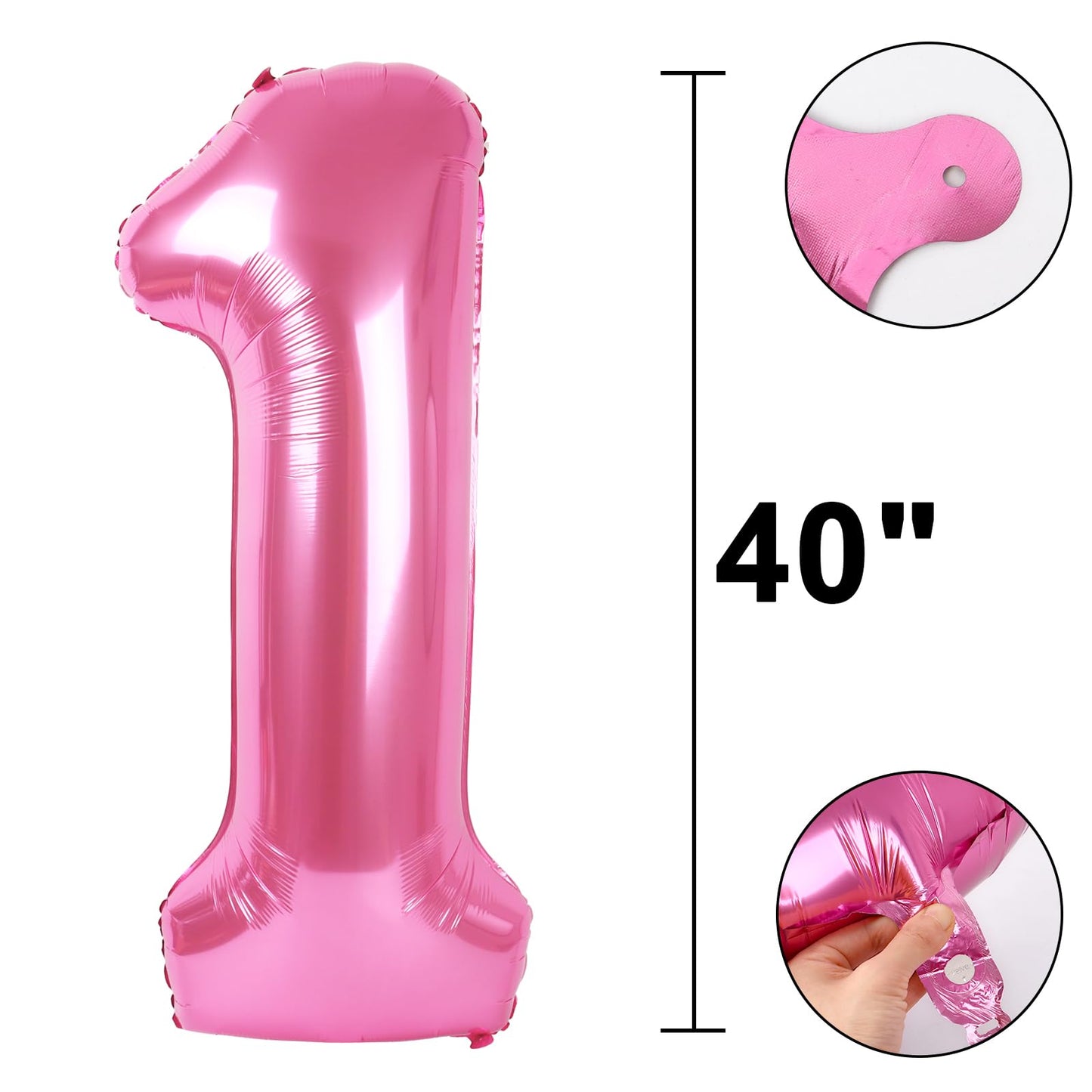 Kelfuoya 40 Inch Pink Number 11 Balloon | Jumbo Mylar Foil Digital Balloon for Birthday & Anniversary Decor