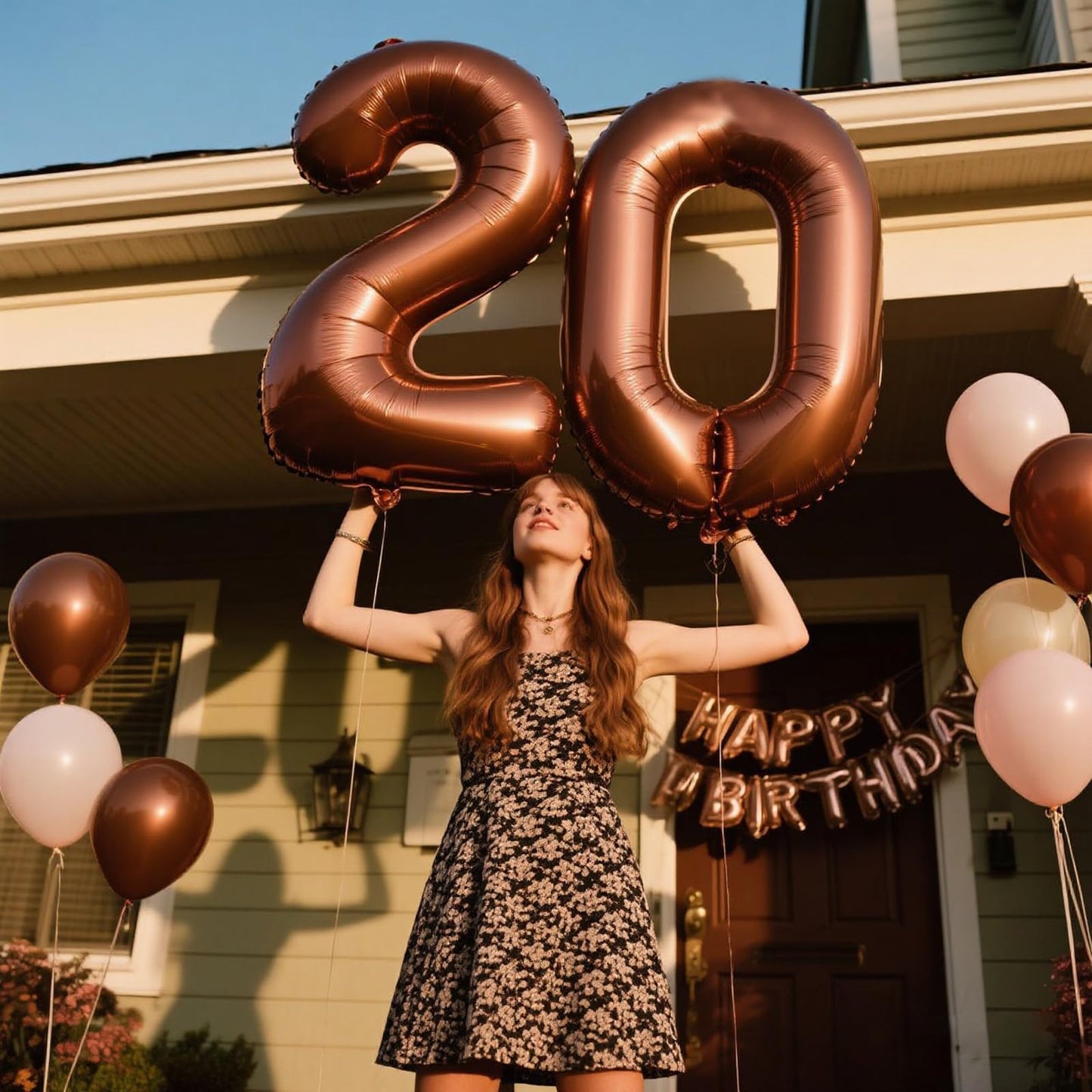 Kelfuoya 40in Dark Brown Number 20 Balloon – Chocolate Jumbo Mylar Foil for Birthday & Anniversary Decor