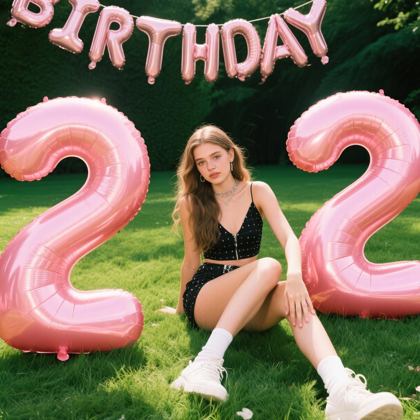 Kelfuoya 40-Inch Pearlescent Pink Number 2 Balloon – Jumbo Mylar Balloon for 12th Birthday & Anniversary Celebrations