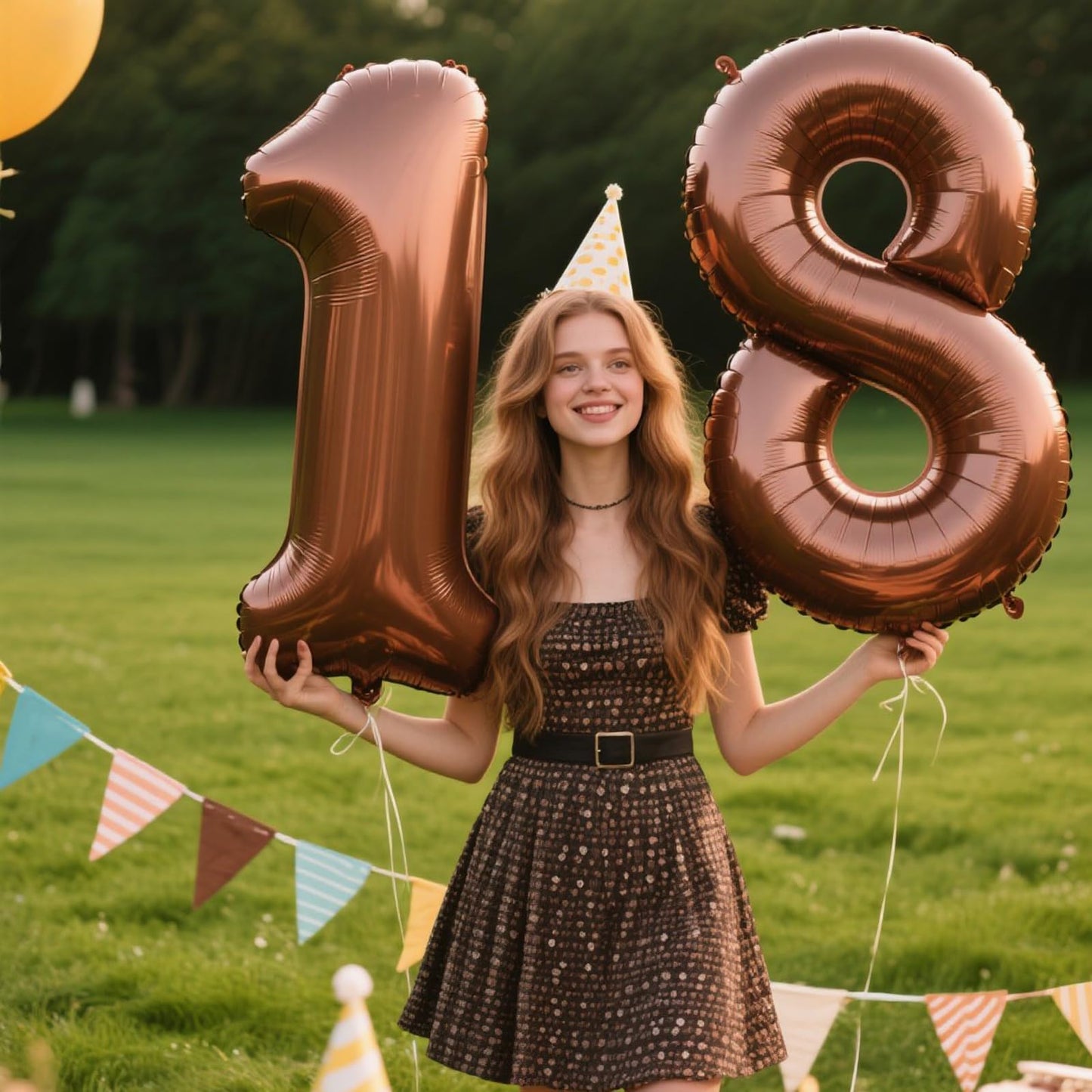 Kelfuoya 40 Inch Dark Brown Number 18 Balloon – Jumbo Mylar Foil Birthday & Anniversary Decor