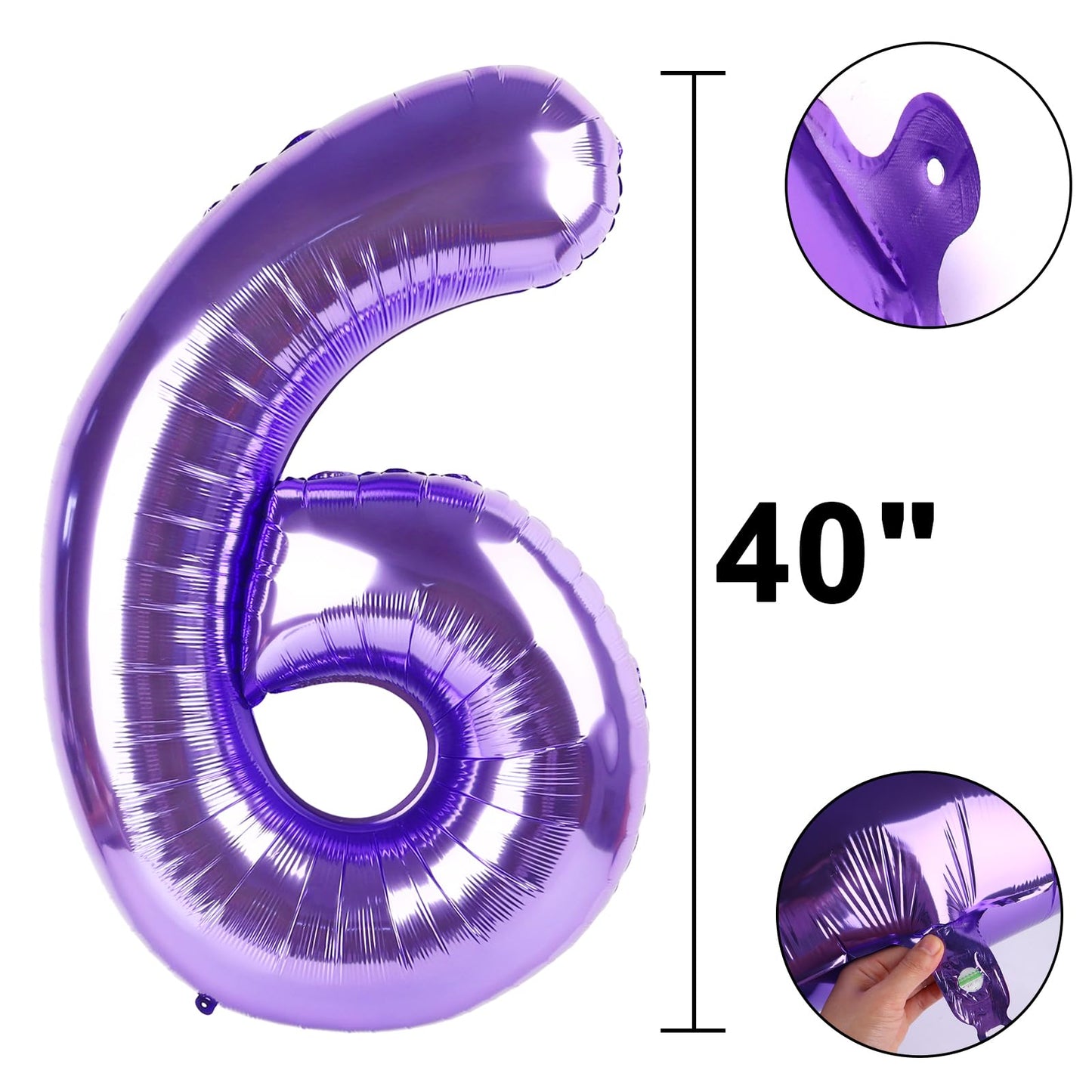 Kelfuoya 40-Inch Purple Number 16 Balloon | Jumbo Foil Balloon for Birthdays & Anniversaries