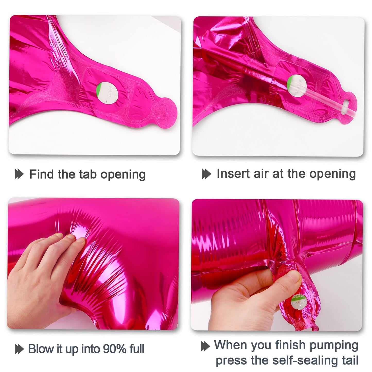 Kelfuoya Rose Red Number 5 Balloon – 40-Inch Giant Hot Pink Foil Balloon for Birthdays & Celebrations