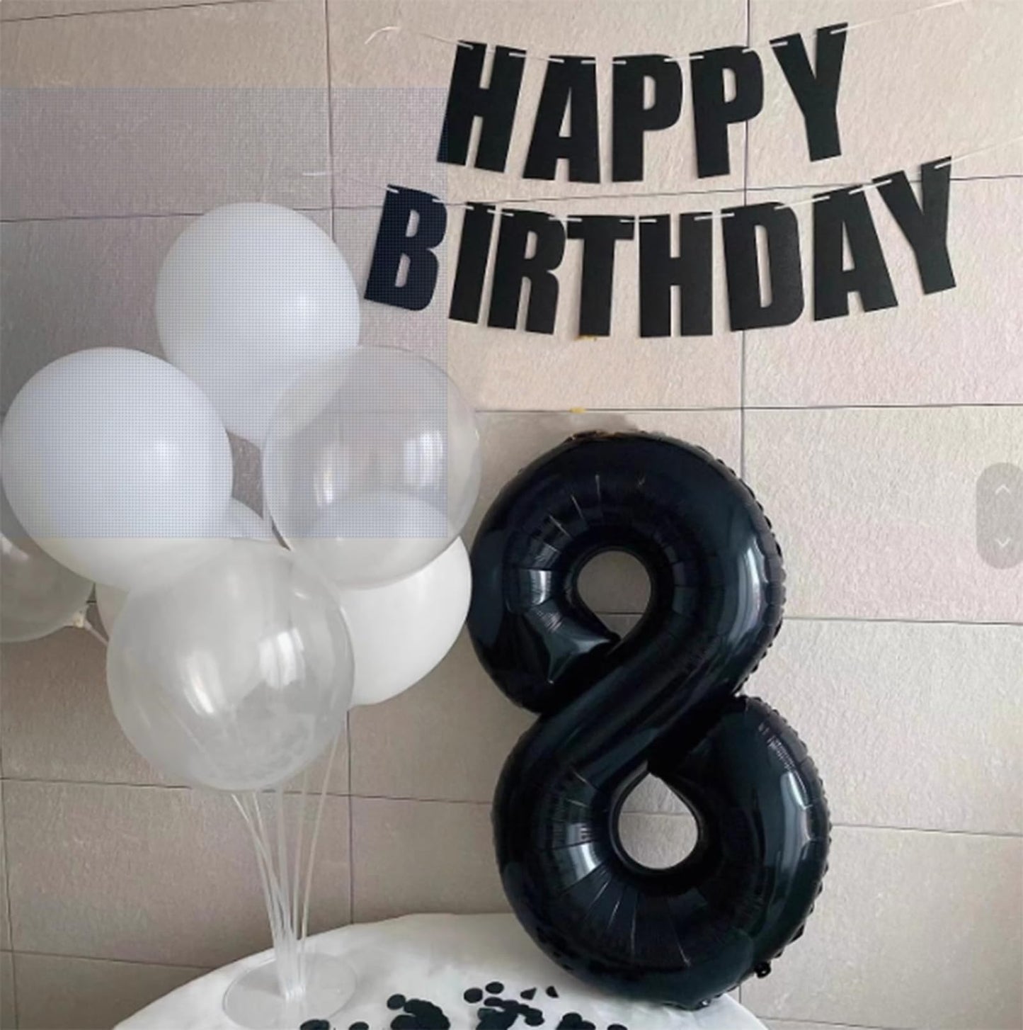 Kelfuoya 40-Inch Black Number 38 Digital Balloon – Gold Mylar Birthday & Anniversary Decor