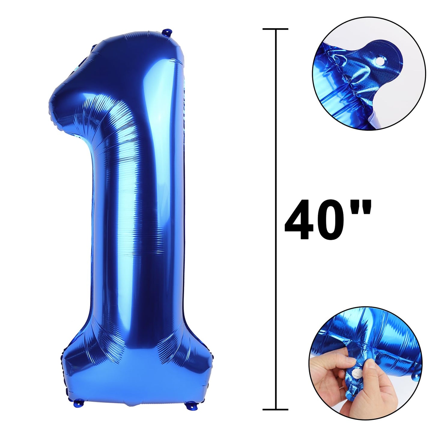 Kelfuoya 40-Inch Navy Blue Number 21 Digital Balloon | Jumbo Mylar Foil Balloon for Birthday & Anniversary