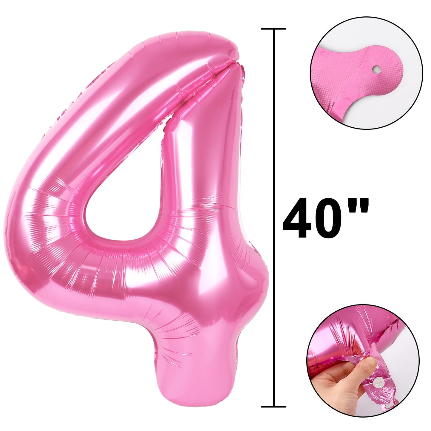 Kelfuoya 40 Inch Pink 14 Digital Balloon – Jumbo Mylar Number for Parties
