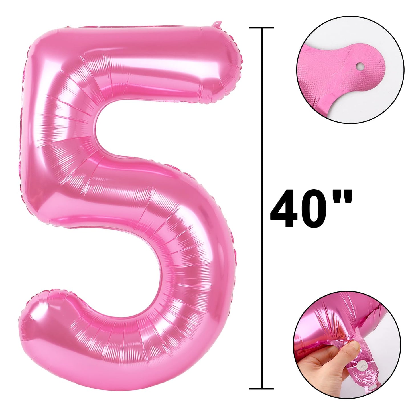Kelfuoya 40-Inch Pink Number 25 Digital Balloon - Jumbo Mylar Foil