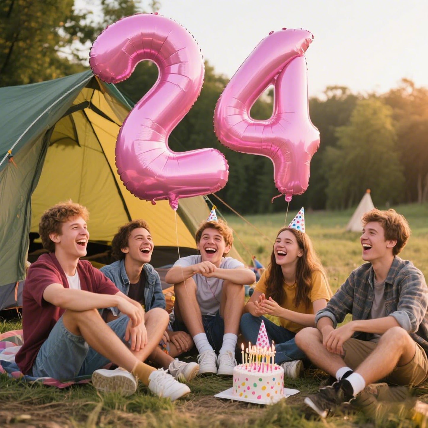 Kelfuoya Pink Number 4 Balloon — 40 Inch Giant Foil Mylar Balloon for Birthday Parties