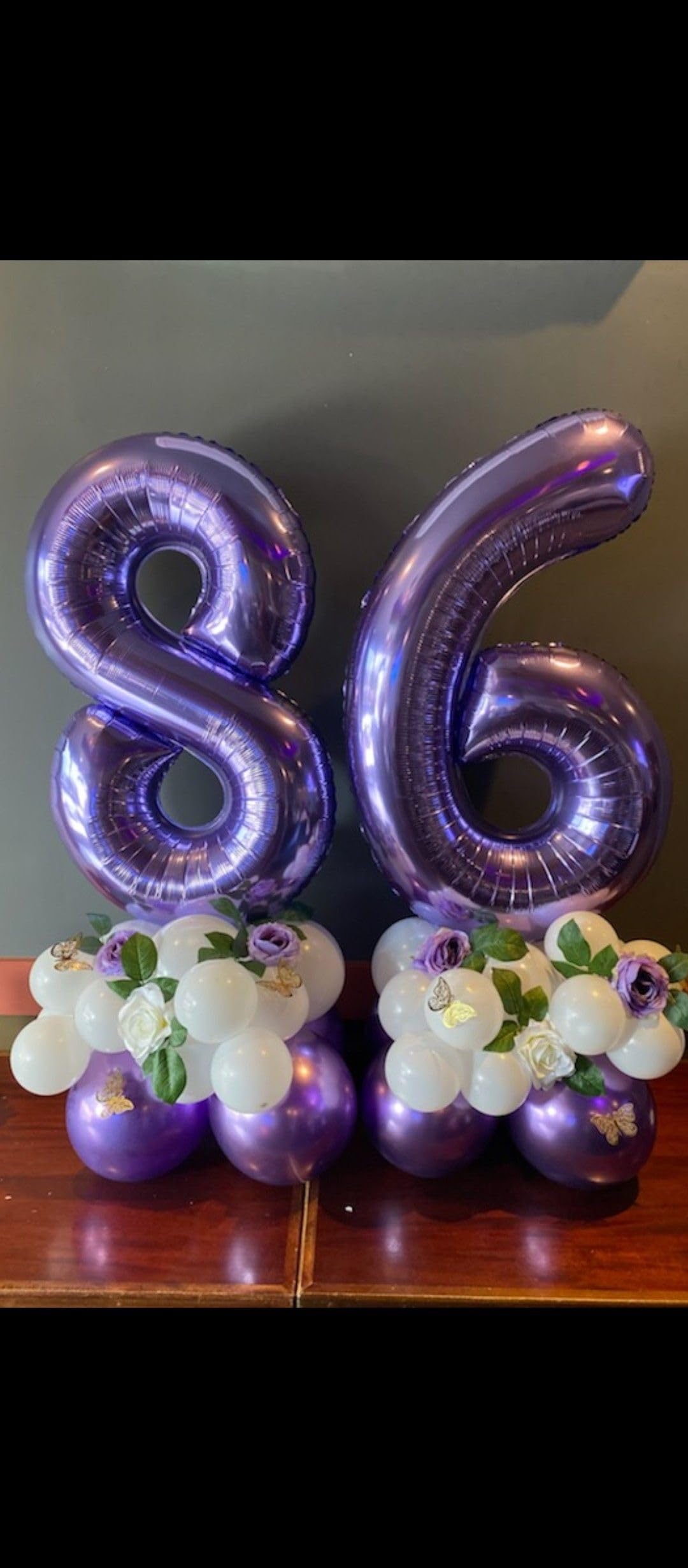 Kelfuoya 40-Inch Purple Number 6 Foil Balloon | Giant Mylar Balloon for Birthdays & Anniversaries