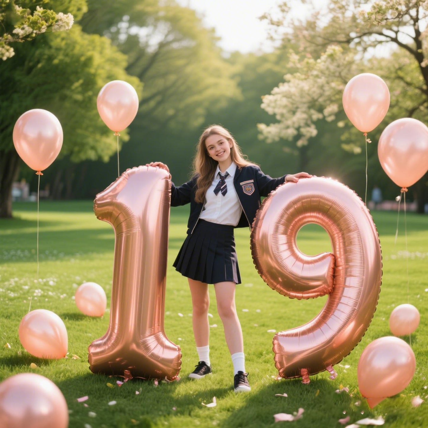 Kelfuoya 40-Inch Rose Gold Number 19 Balloon – Jumbo Mylar Foil Party Decor