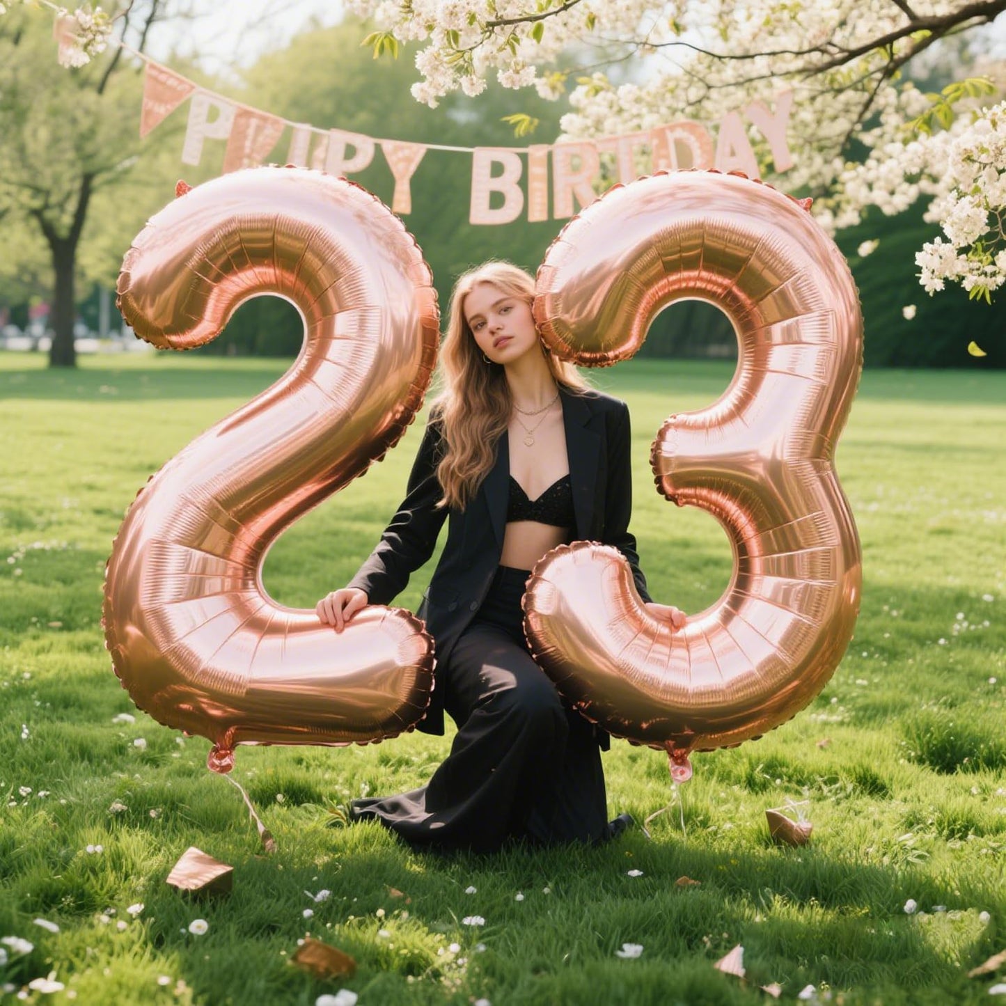 Kelfuoya 40 Inch Rose Gold Number 23 Balloon – Jumbo Mylar Foil Balloon for Birthdays & Anniversaries
