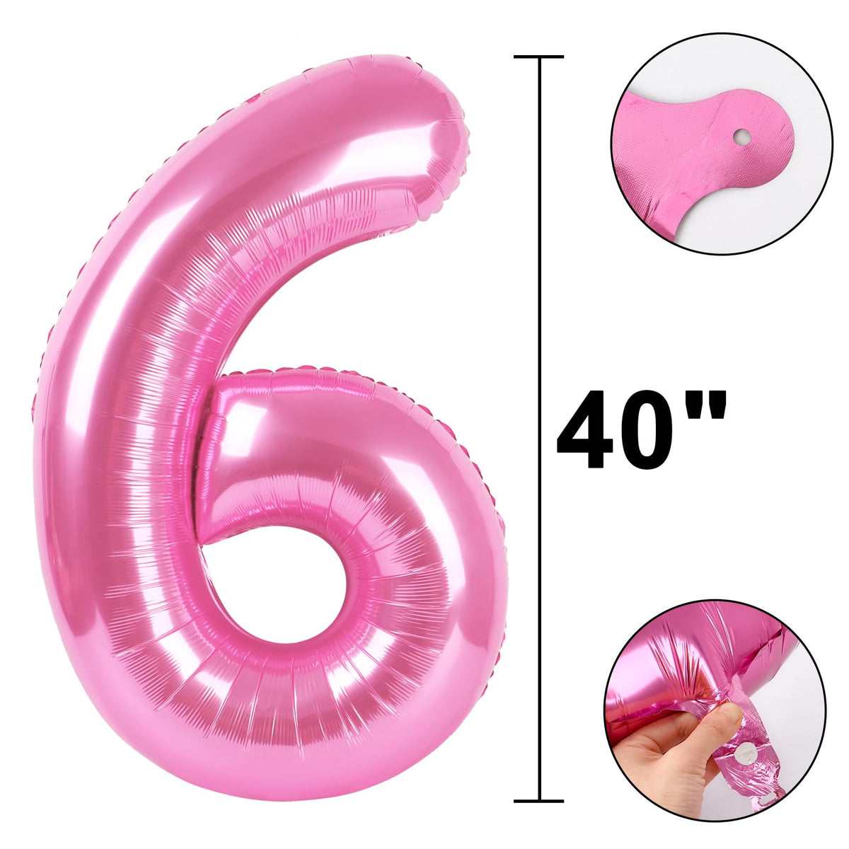 Kelfuoya 40 Inch Pink Number 16 Balloon – Jumbo Mylar Foil Balloon for Birthdays & Anniversaries