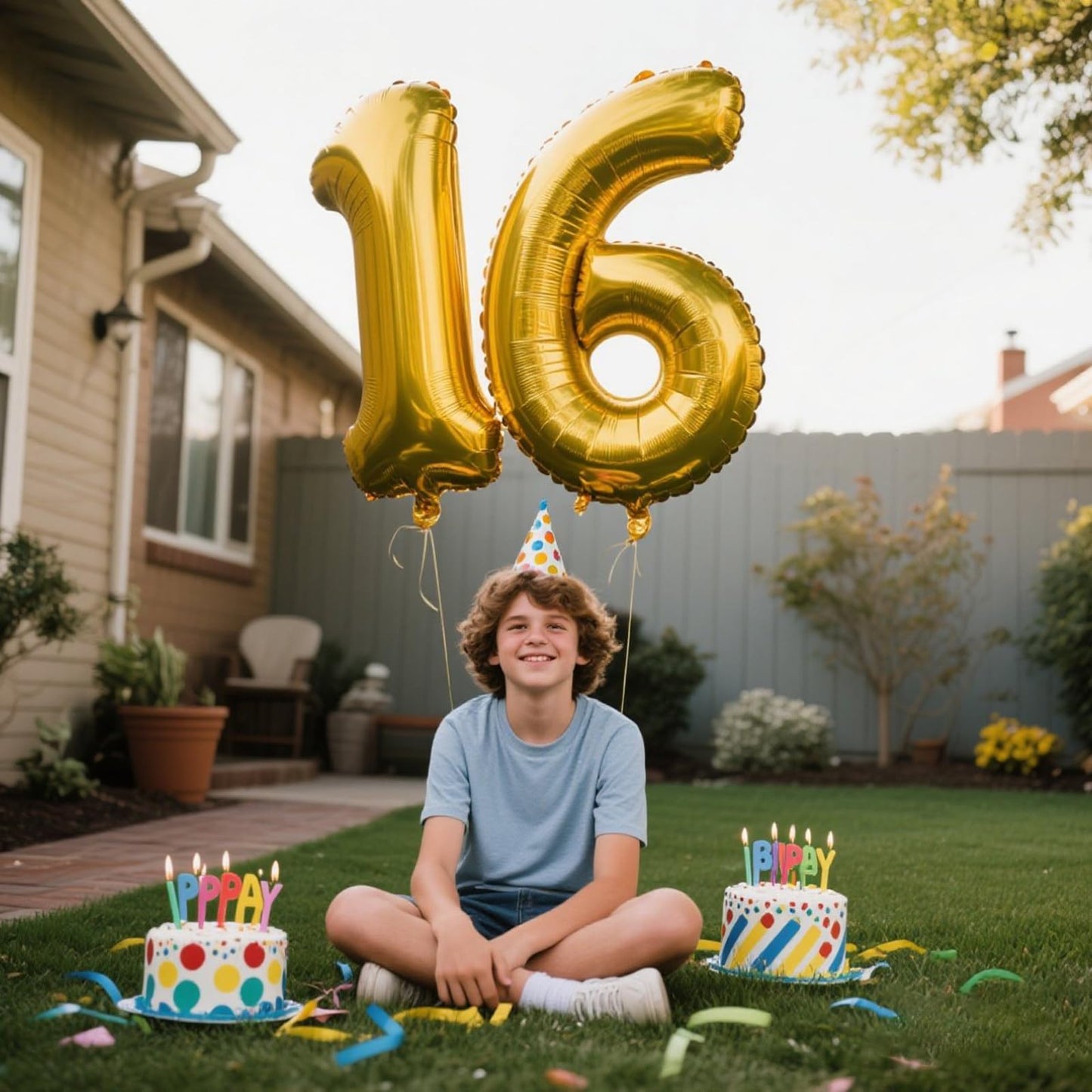 Kelfuoya 40-Inch Gold Number 16 Balloon – Jumbo Mylar Foil Birthday & Anniversary Balloon