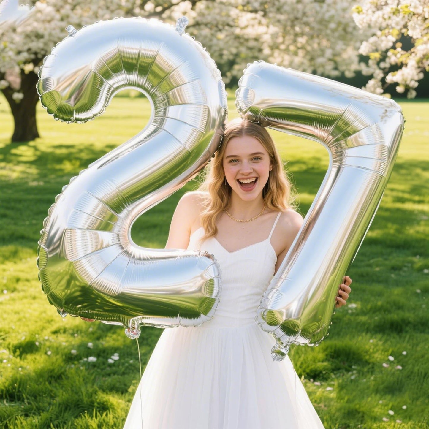 Kelfuoya 40-Inch Silver Number 2 Balloon – Giant Foil Party Decor