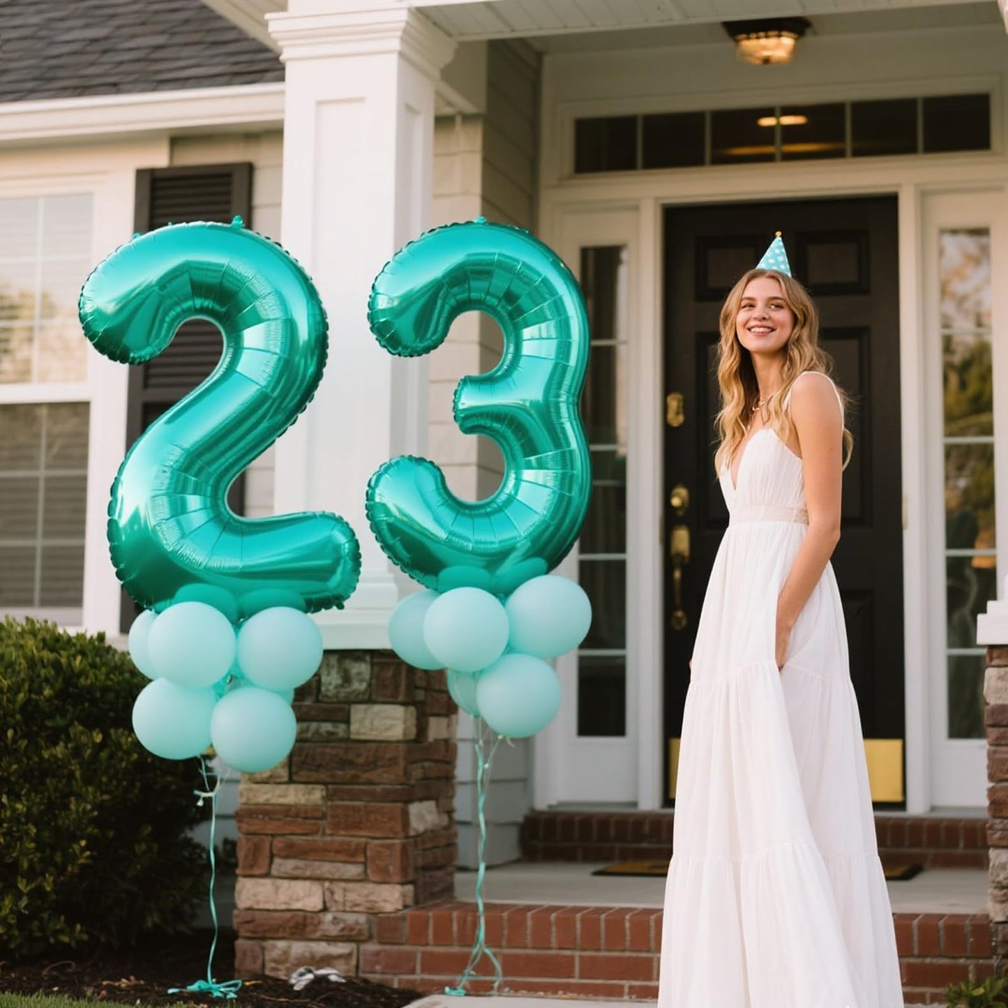 Kelfuoya 40 Inch Teal Number 2 Balloon – Giant Birthday & Anniversary Party Decor
