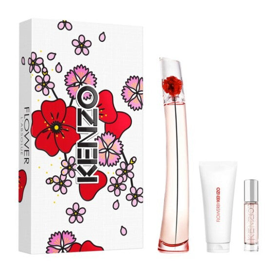 Kenzo Flower by Kenzo L'Absolue Gift Set 100ml EDP + 10ml EDP + 75ml Body Lotion Women's Fragrance