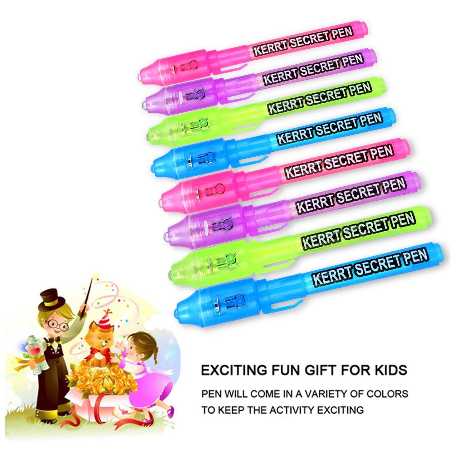 KERRT Invisible Ink Pen with UV Light – Secret Message Spy Pen for Kids