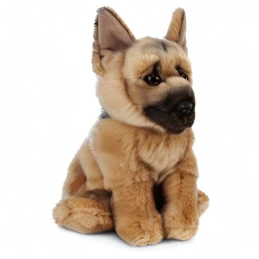Keycraft Living Nature German Shepherd Plush Toy – 8 inch Realistic Soft Dog for Kids