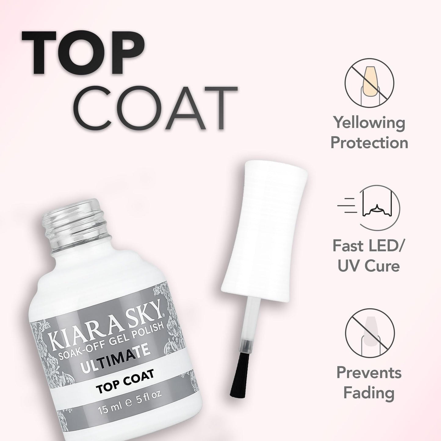 KIARA SKY Ultimate Gel Top Coat & Base Coat Duo 15ml | Soak Off Gel Polish Formula