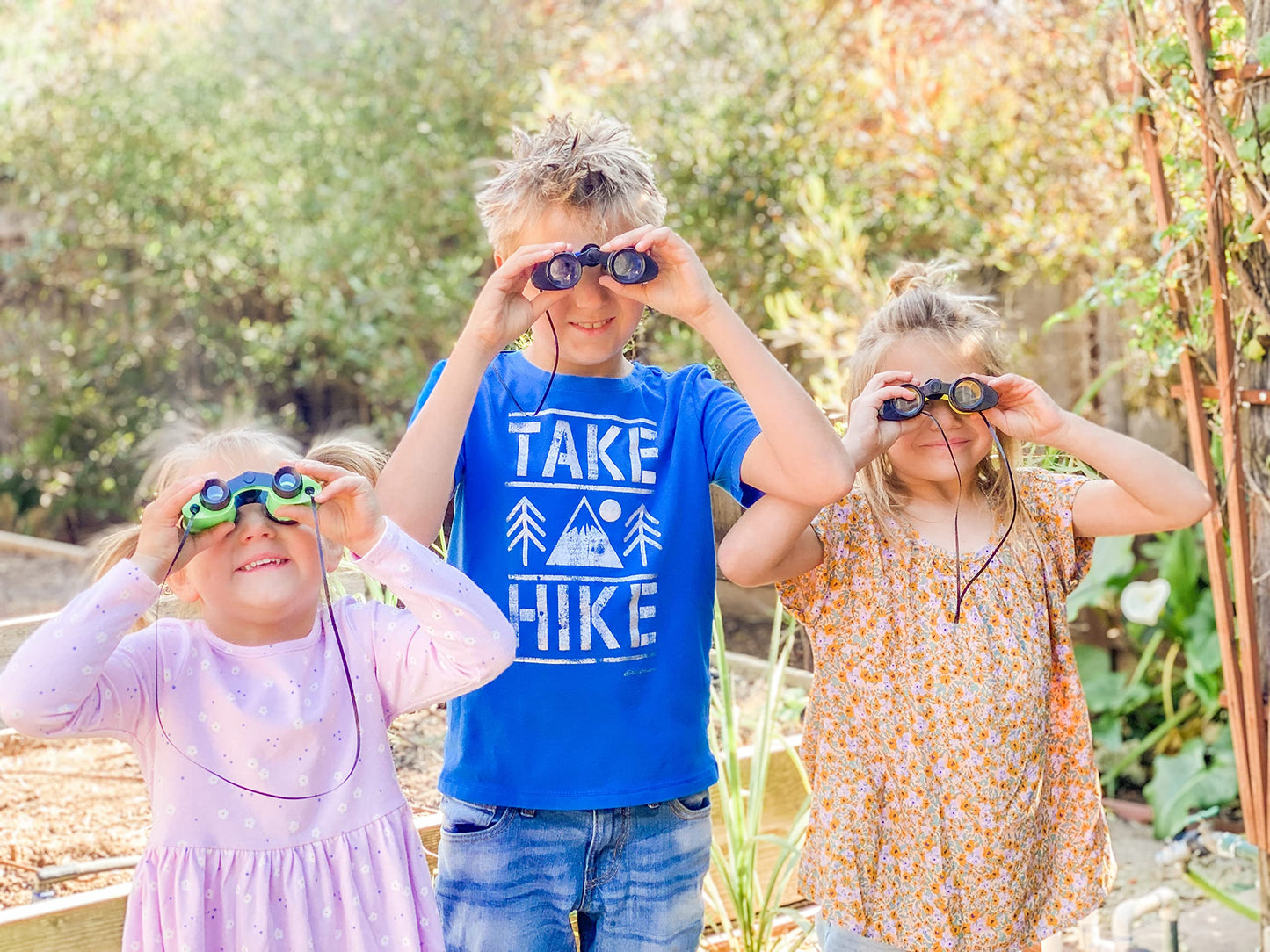 Kicko Toy Binoculars for Kids – 3.5 x 5 in Durable Binoculars for Bird Watching & Jungle Exploration (Pack of 12)