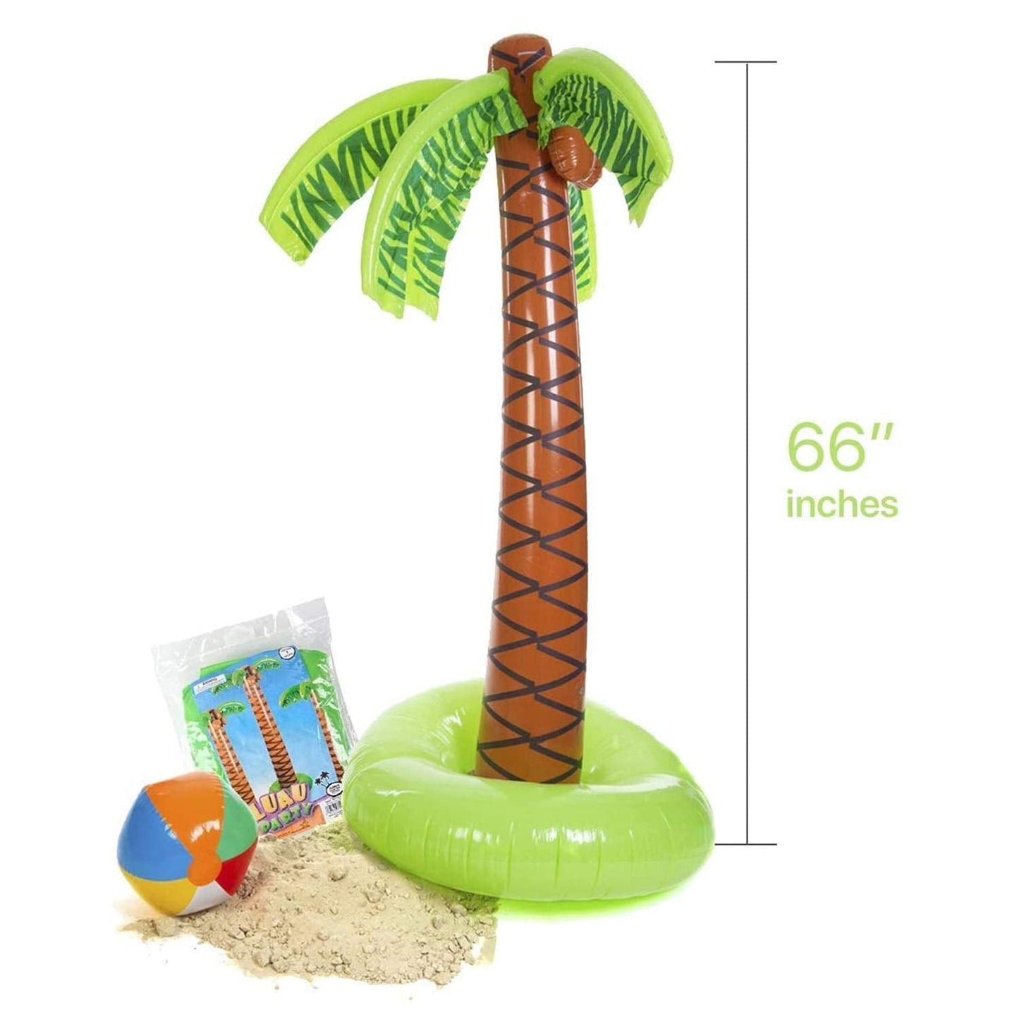 Kicko Inflatable Palm Trees (Pack of 2) - 66-Inch Giant Tropical Decor for Beach, Pool & Luau