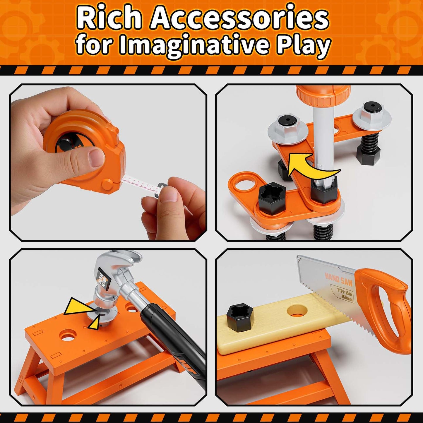 KidBloom Toddler Tool Set with Drill & Vest | Realistic DIY Play
