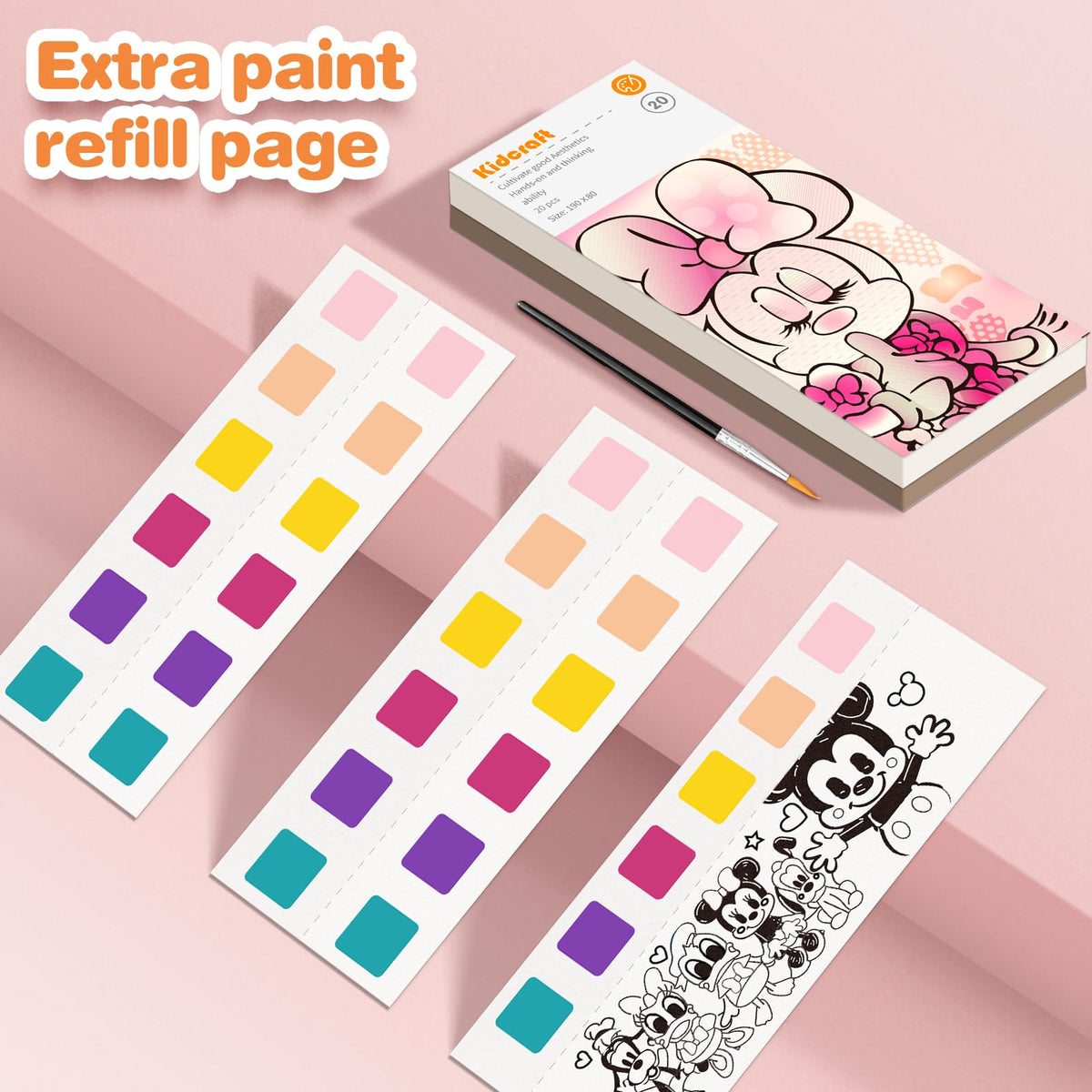 Kidcraft Paint with Water Coloring Books for Kids | Mess-Free Pocket Watercolor Kit for Travel | Ages 4-12