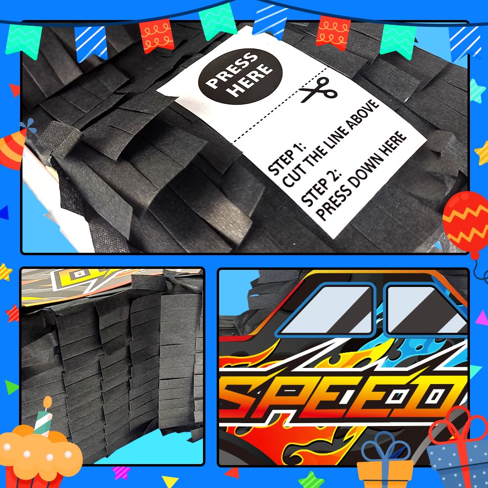 KiDEPOCH Monster Truck Pinata Car — Stick & Blindfold Included