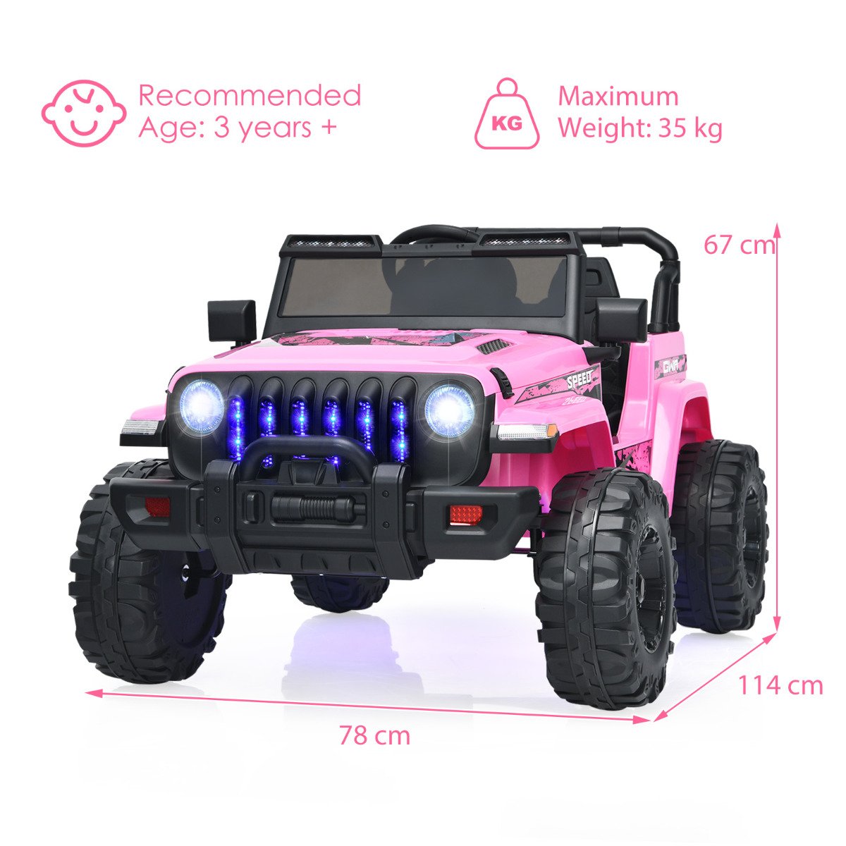 12V Kids Ride on Truck with 2.4G Parental Remote Control and Music-Black