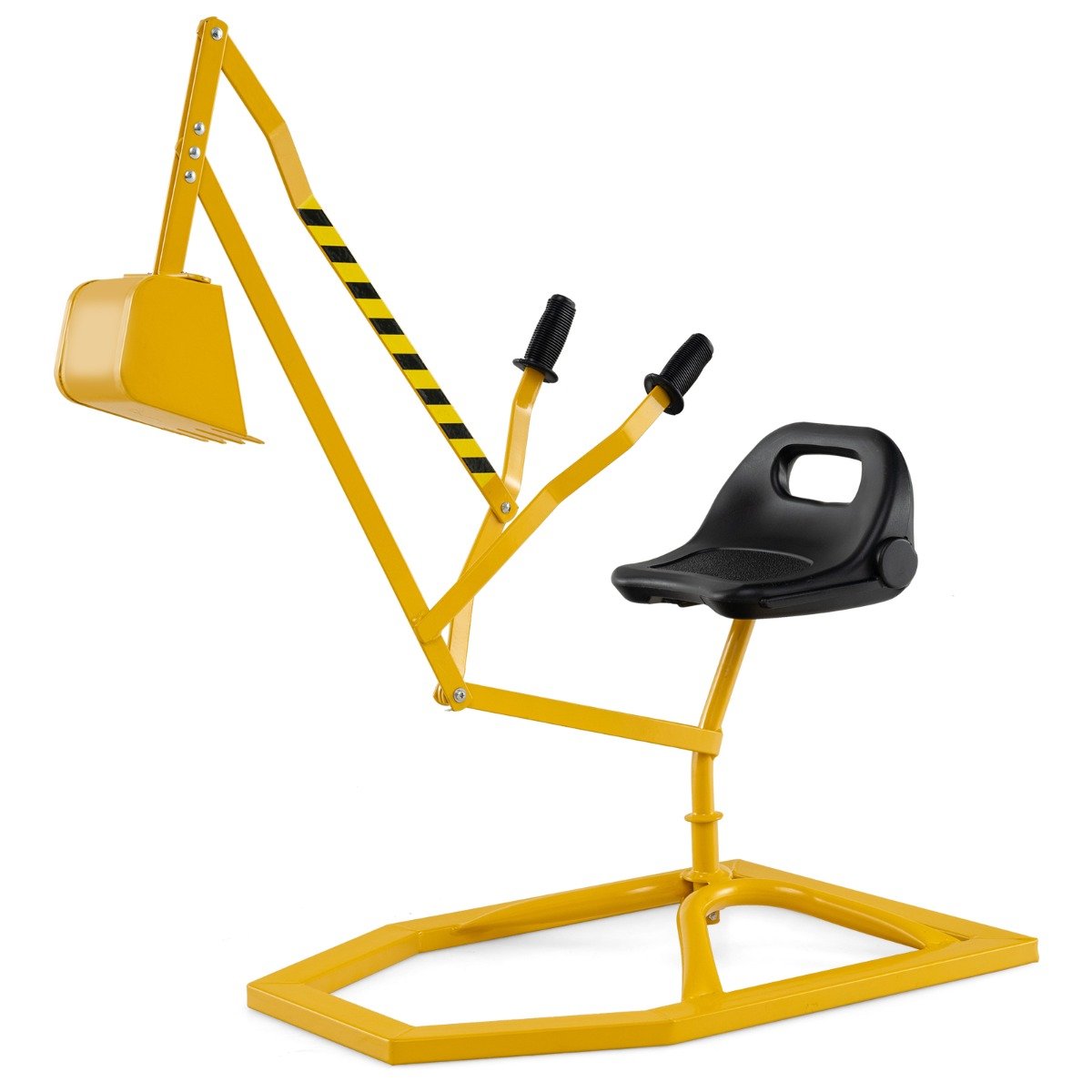 Kids Sand Digger Sandbox Toy Rotatable with 2-Handed Controls and Flexible Shovel-Grey