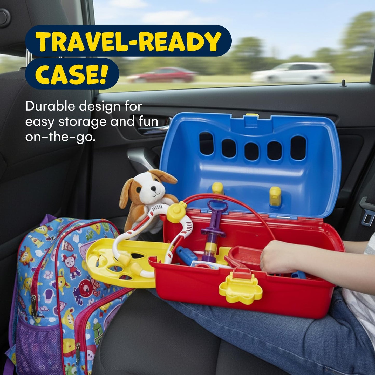 Kidzlane Deluxe Veterinarian Kit for Kids | Pretend Play Vet Set & Pet Carrier