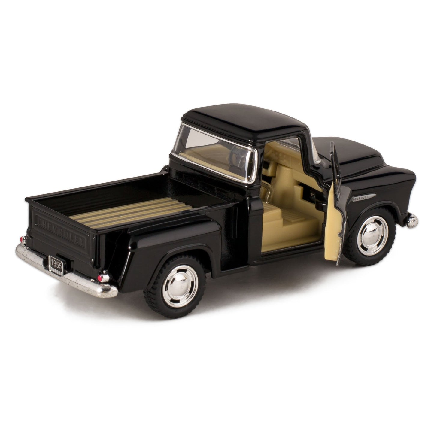 KiNSMART 1955 Chevrolet Stepside Pickup – 1:32 Die-Cast (Black)