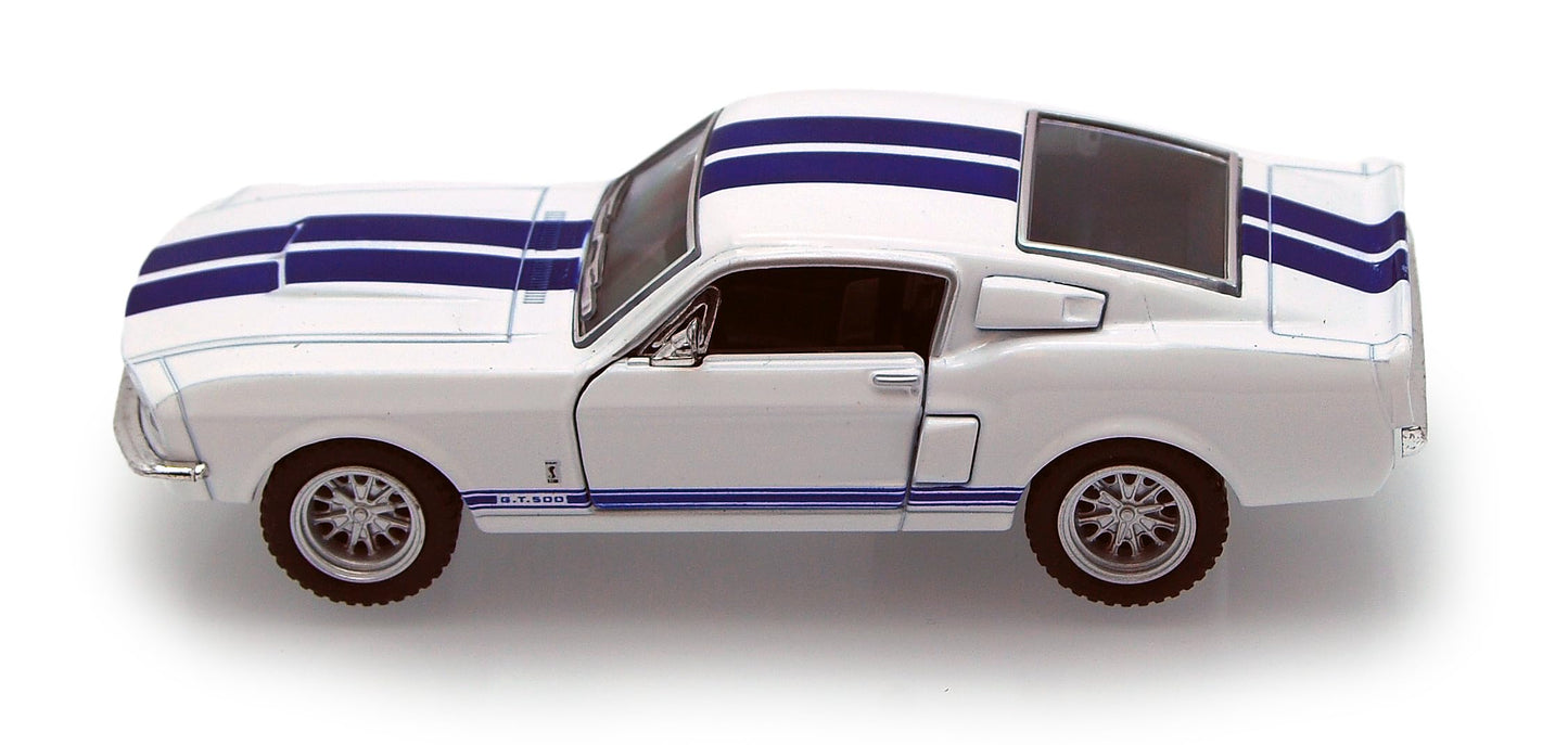 KiNSMART 1967 Ford Shelby Mustang GT500 1:38 Scale Die-Cast Model – 5-Inch White