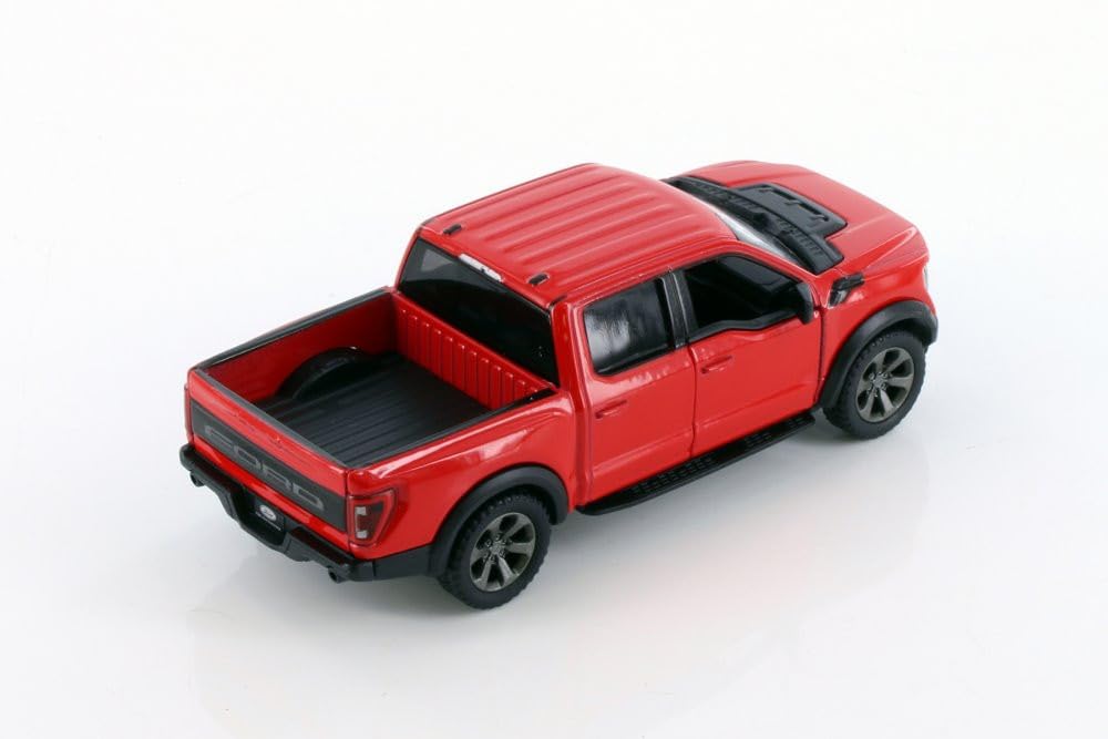 KiNSMART 2022 Ford F-150 Raptor 5-Inch Die Cast Model Truck Set – 4 Colors, Opening Doors, Pullback