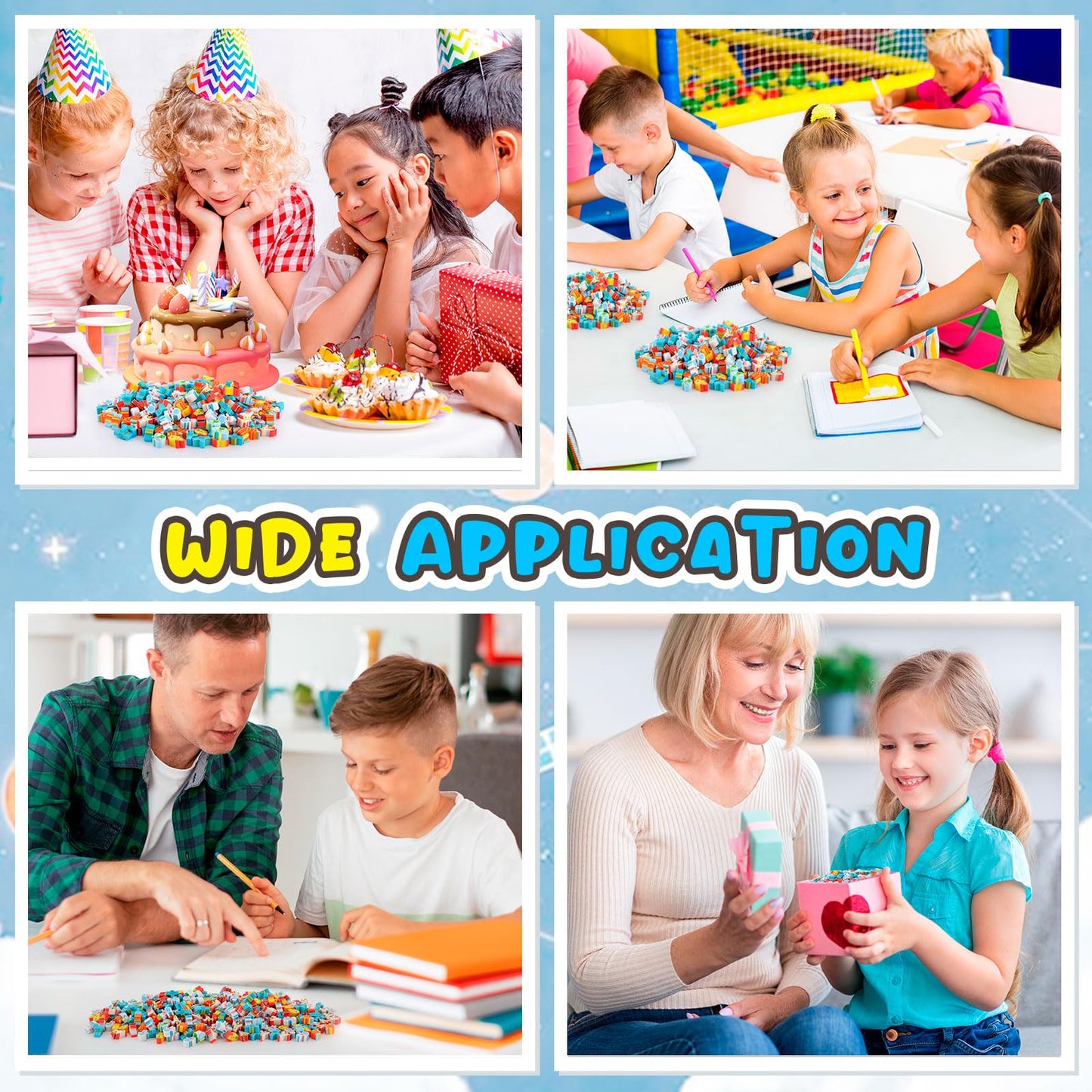 KINYFY 240 Pcs Space Erasers — Mini Astronaut, Rocket, UFO Pencil Erasers for Kids, Party Favors & Classroom Rewards
