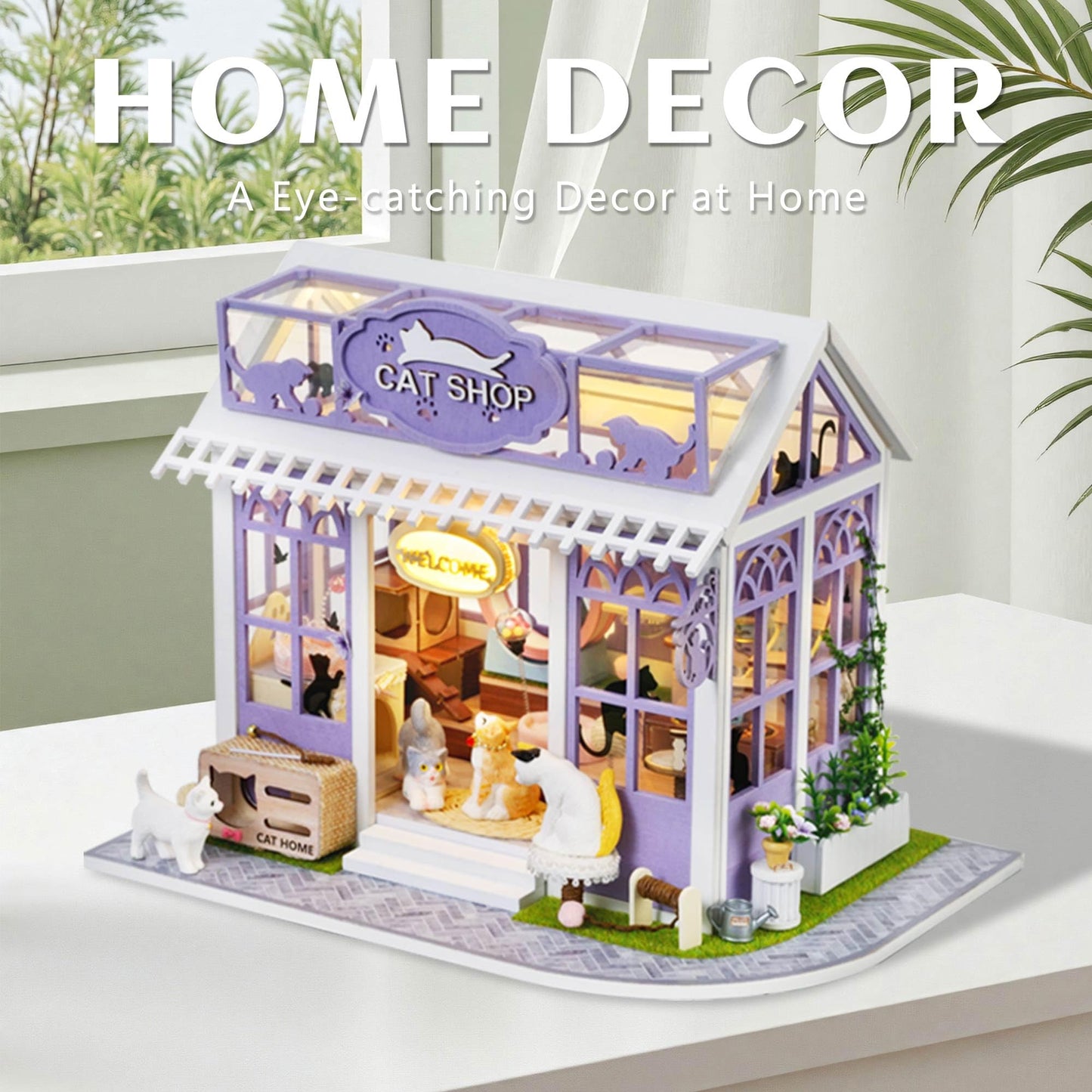 Kisoy DIY Miniature House Kit – Tiny House with Furniture & LED Light
