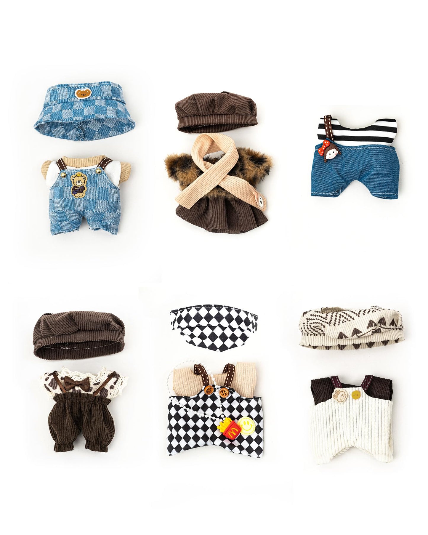 KIYEREE Lububu 17cm Doll Outfit Set — Striped Dress & Accessories