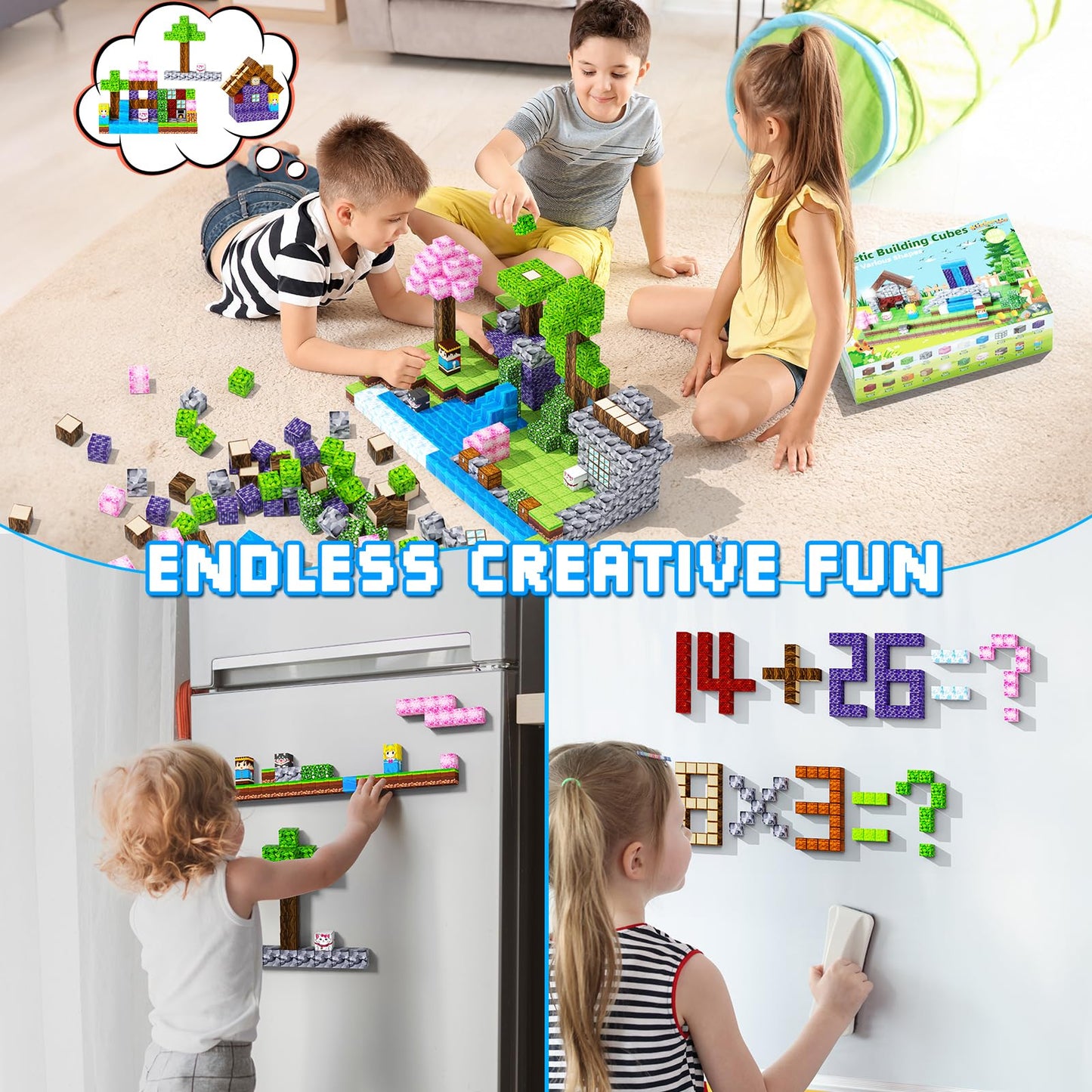 KIZJORYA 108PCS Magnetic Blocks Forest World — STEM Building Toys for Kids Aged 3-12 | Montessori Sensory